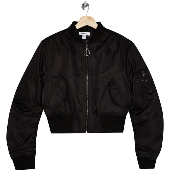 TOPSHOP black bomber jacket - Picture 2 of 3